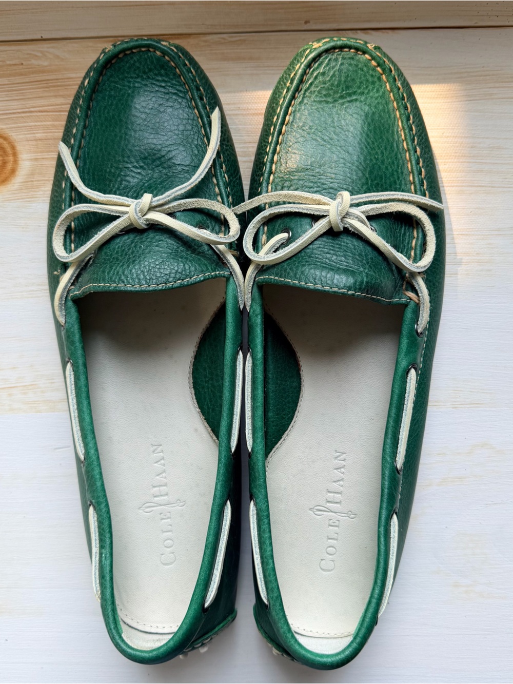 Cole Haan Green Leather Driving Loafers Men’s 10D C10666